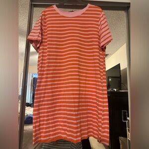 Striped Pink and Orange Women's Dress